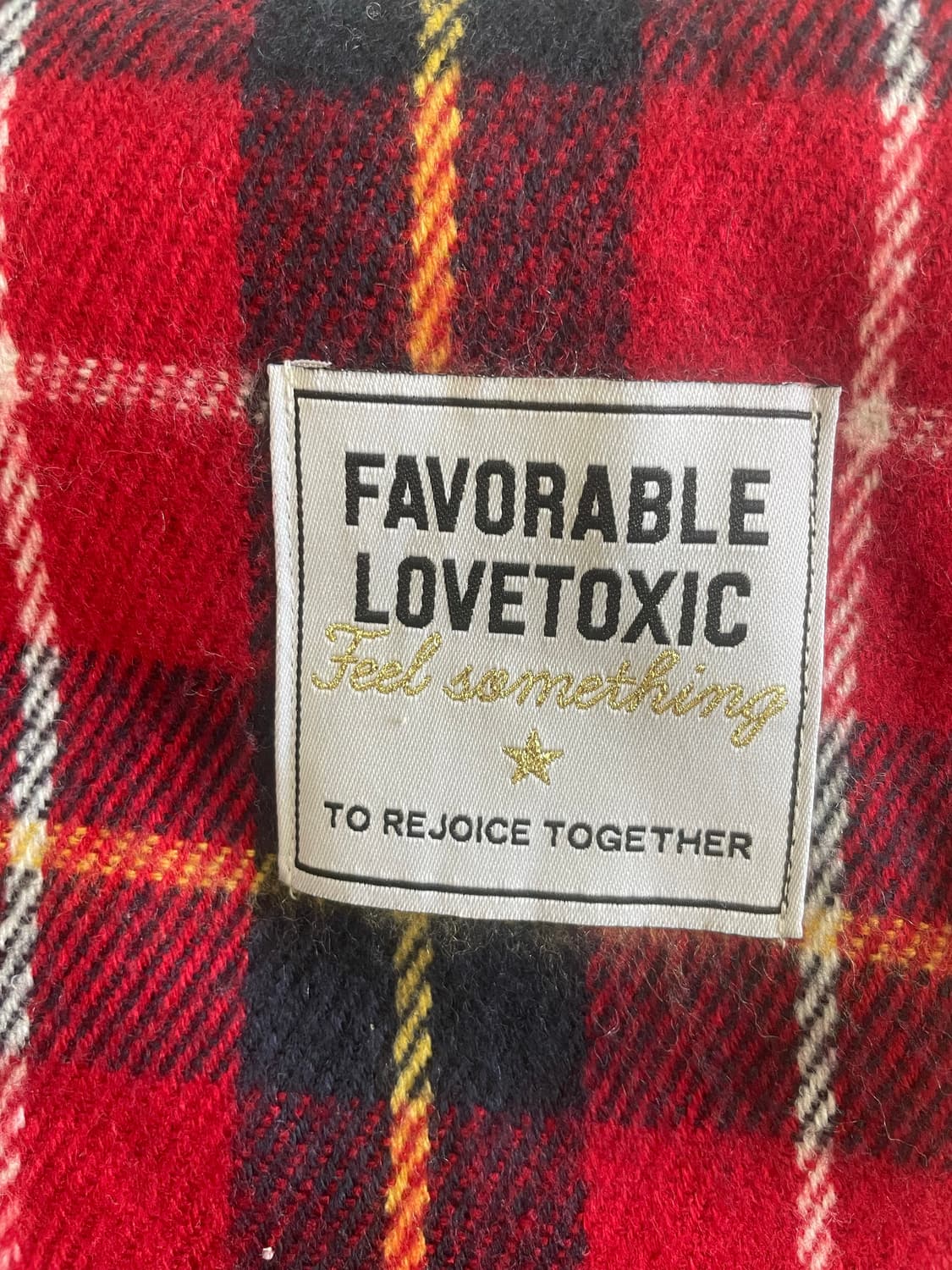 모리걸 빈티지 레드 체크 머플러 ♥️🖤 상품이미지3