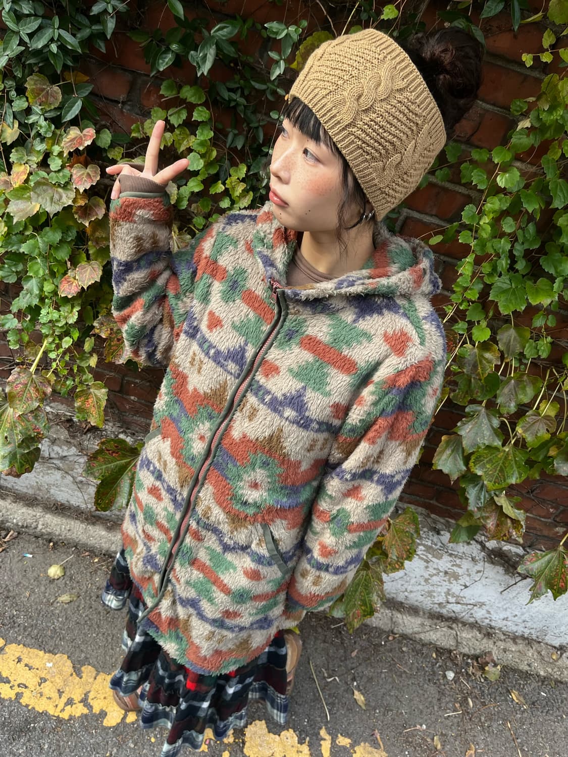 티티카카 히피패턴 롱 후리스 상품이미지3