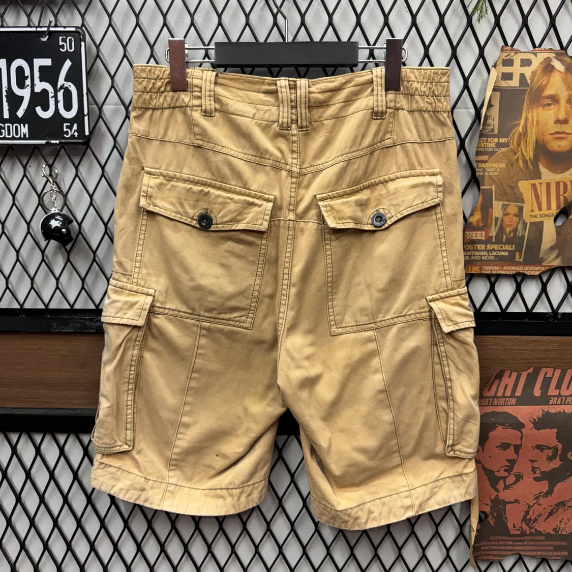USA VINTAGE 카고 반바지 전면 미니 포켓 포인트 베이지 상품이미지2