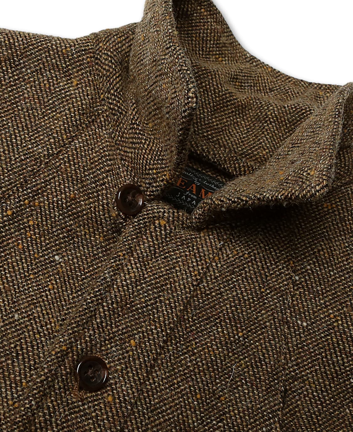 빔즈 플러스 [Beams +] 울 플랙스 헤링본 벨티드 사파리 자켓 상품이미지3