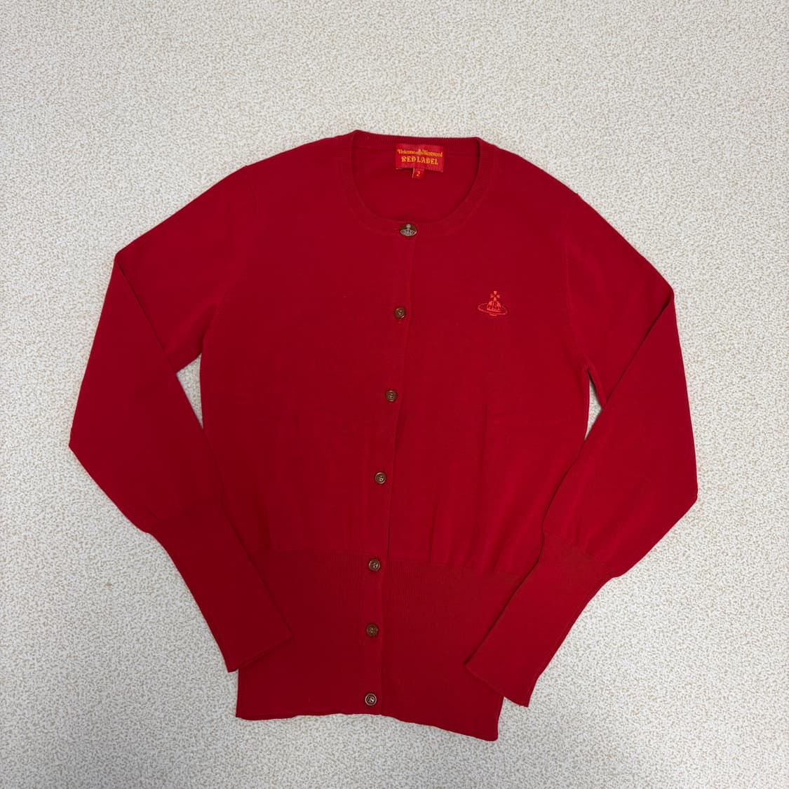 비비안웨스트우드 슬림핏 코튼 가디건-레드 상품이미지8