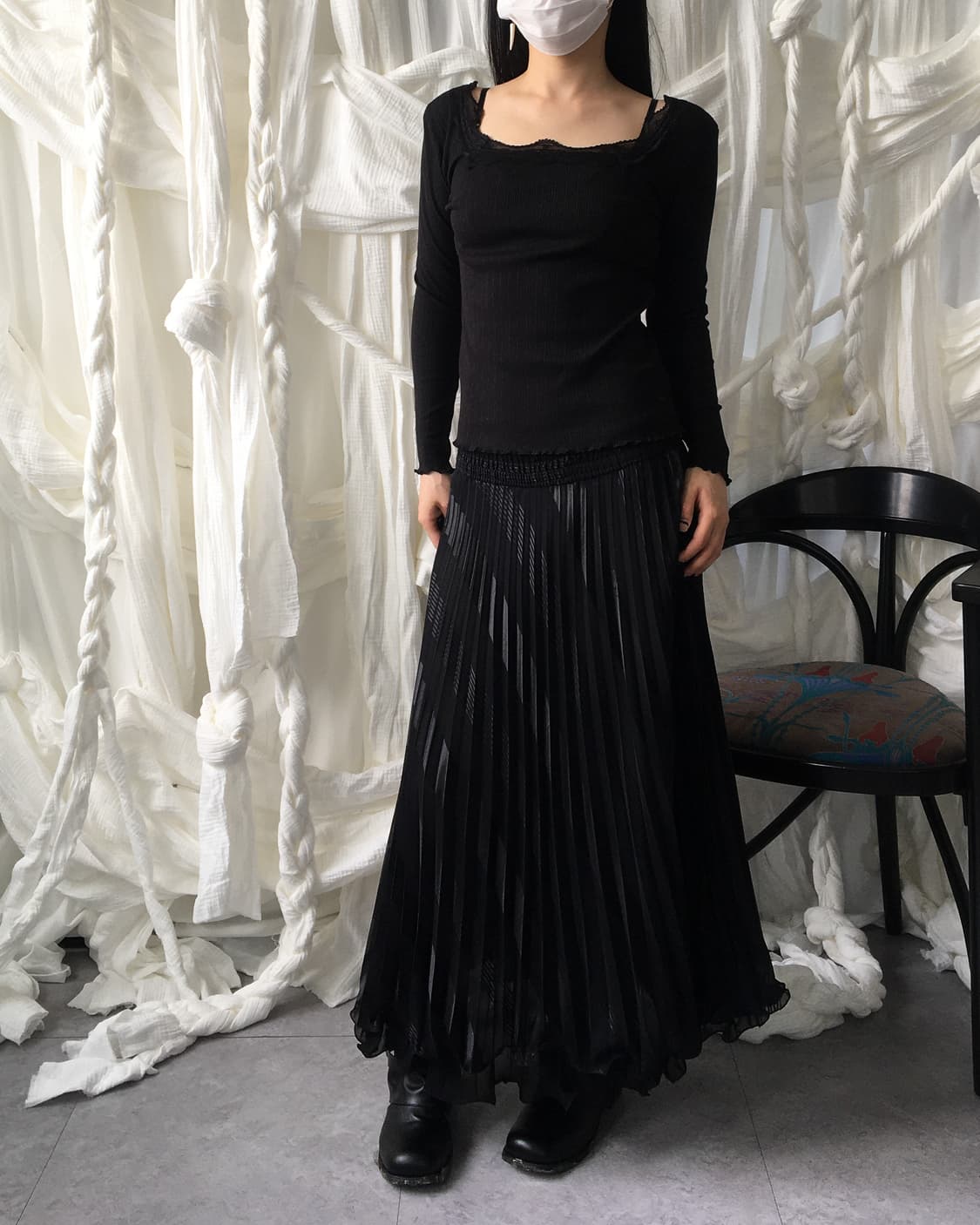 Pattern pleats skirt 상품이미지4