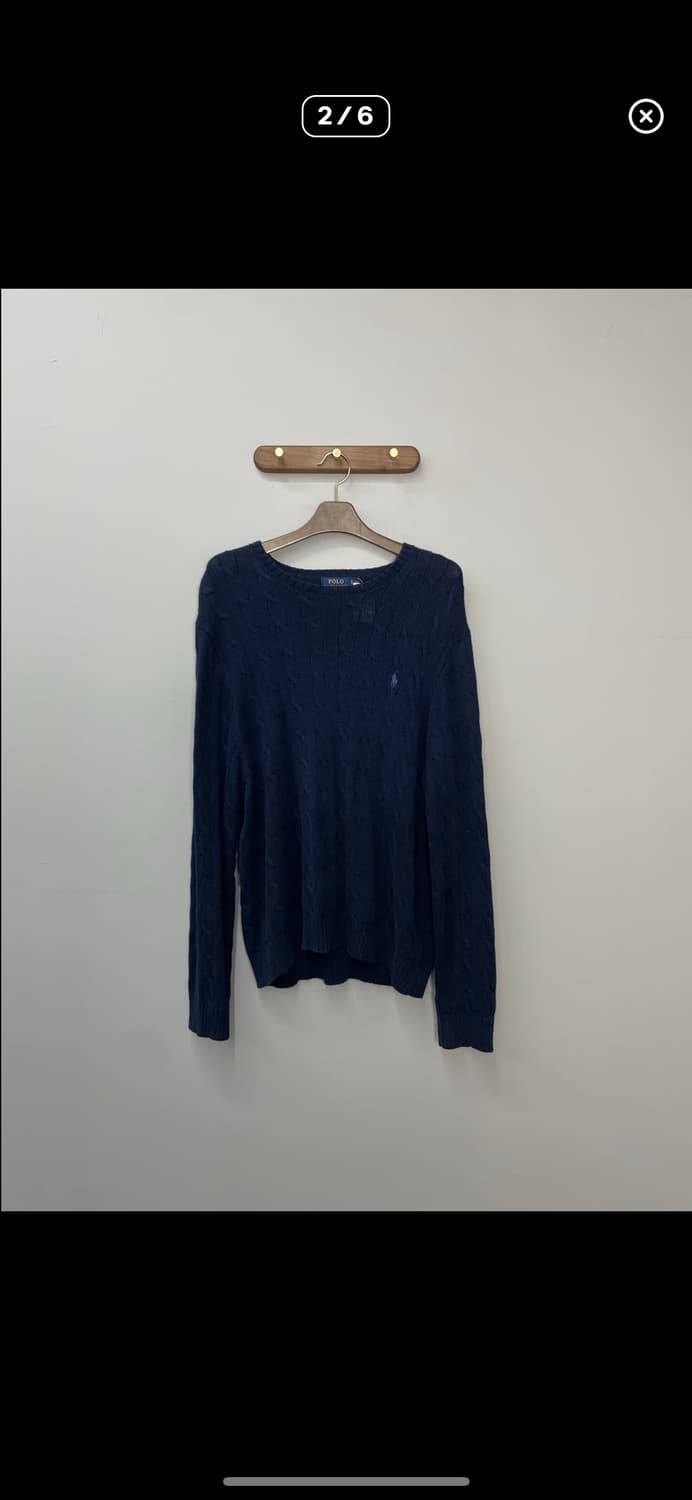 폴로랄프로렌 네이비 꽈배기 니트 A2420 상품이미지2