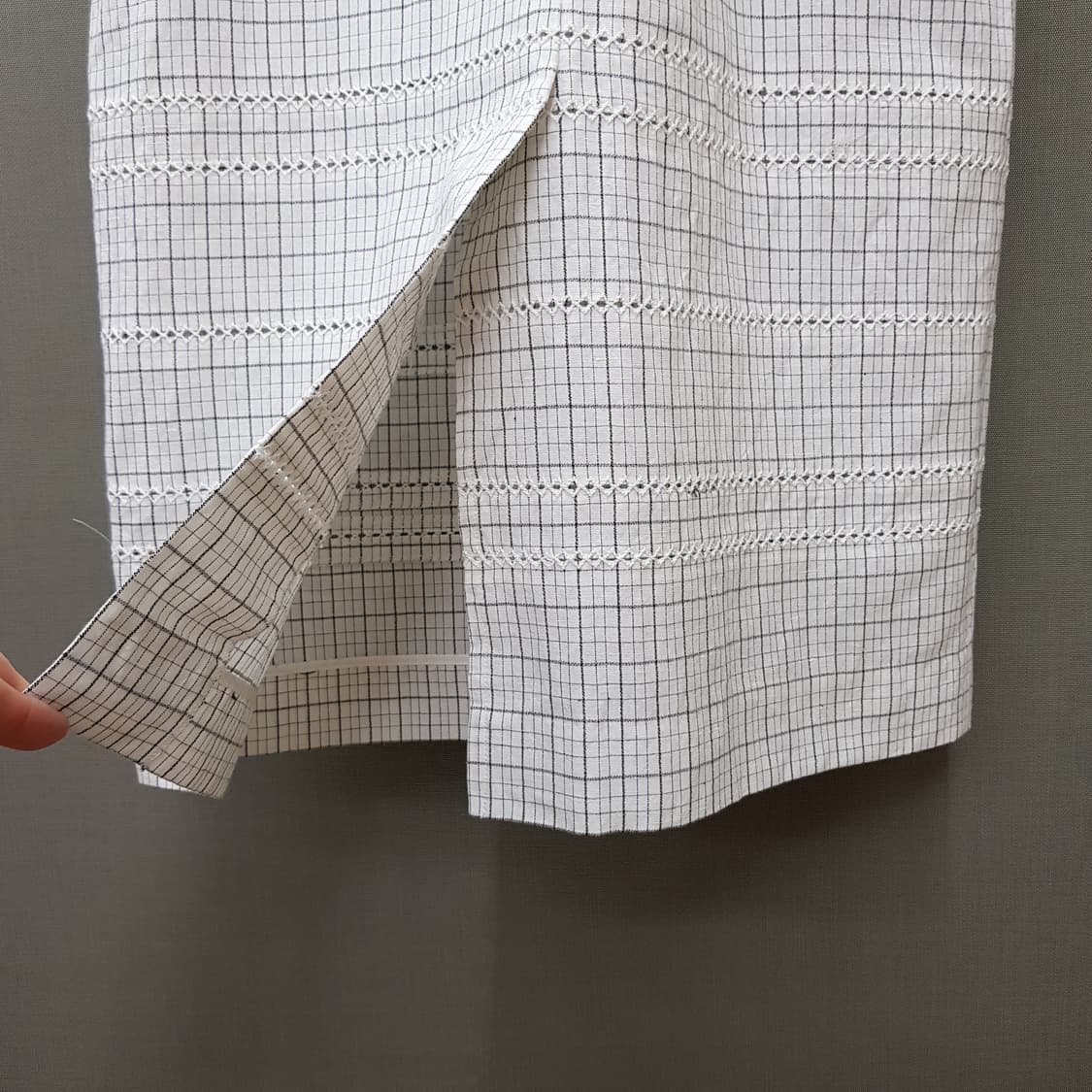 오브제 2021 체크 자수 포인트 반팔 롱 원피스 S사이즈 상품이미지7