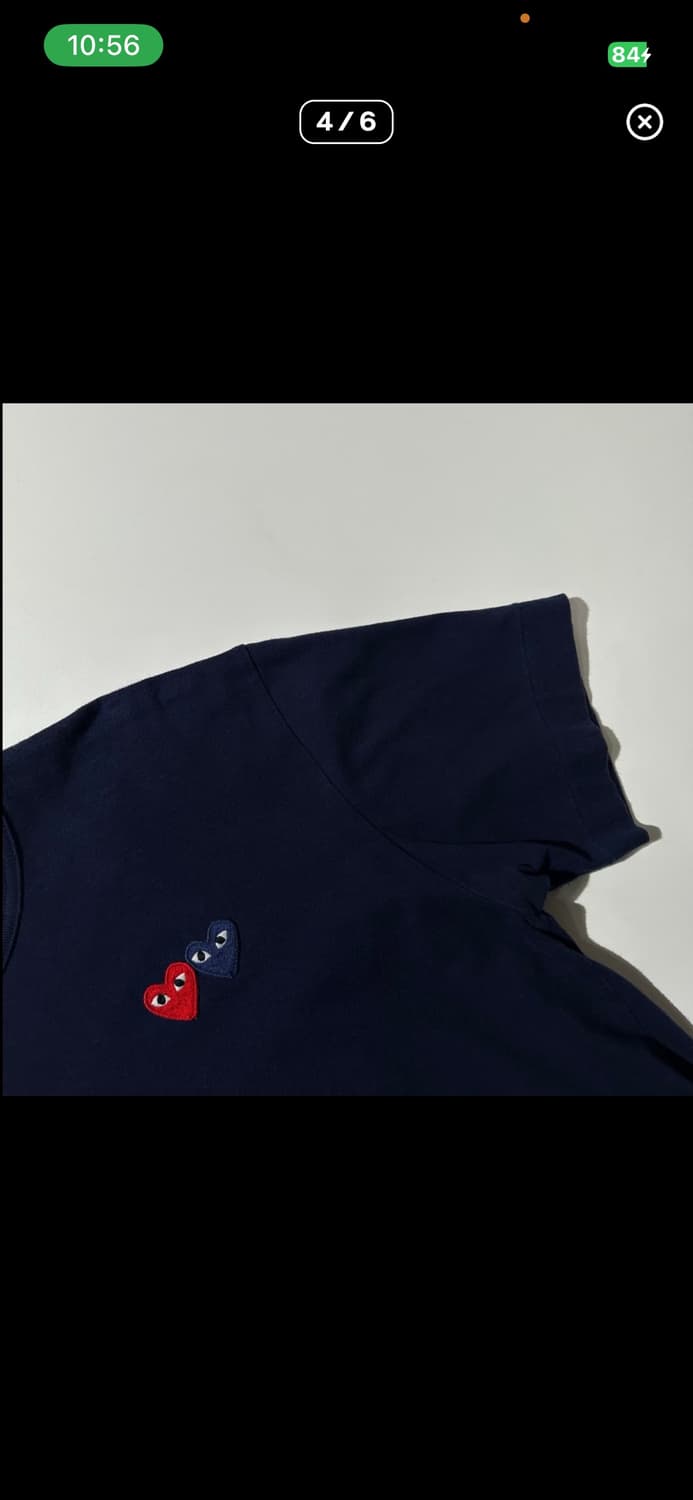 Comme des Garcons 꼼데가르송 플레이 더블 하트 와펜 반 팔 상품이미지4