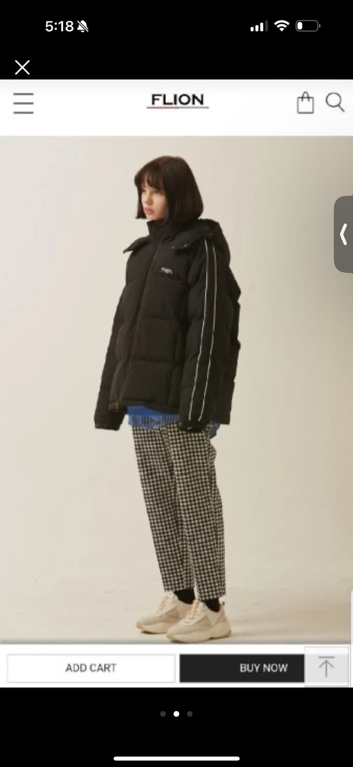 플리온 더블바인드 블랙 패딩 (남녀공용 도톰 따뜻 패딩) 상품이미지1