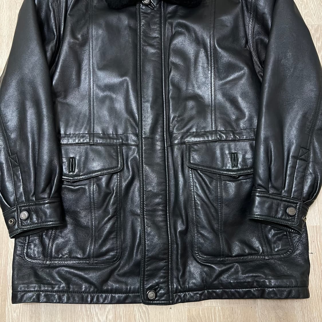 골프브라더스 남성 천연 양가죽 봄버 카라 가죽자켓 XL/105  상품이미지3