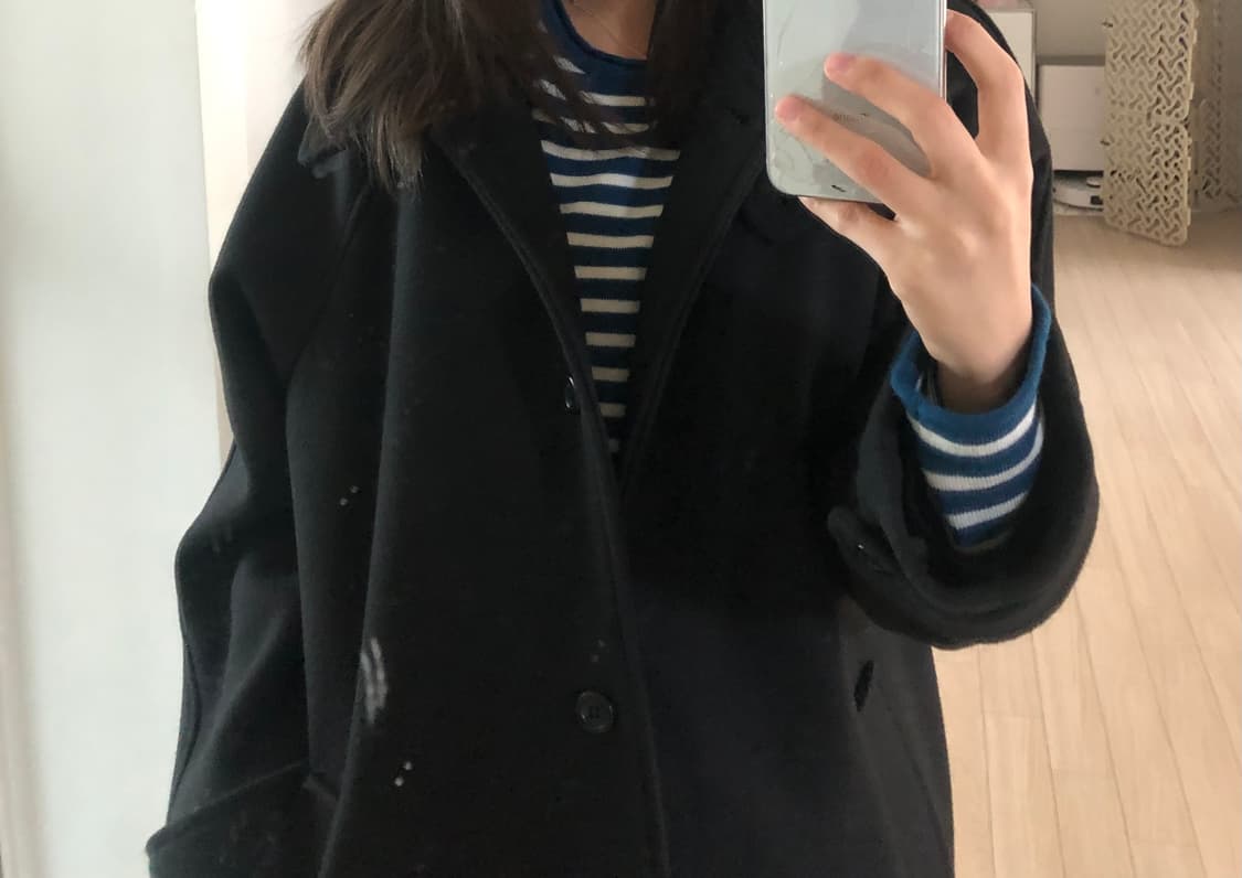 울 하이넥 하프코트 상품이미지2