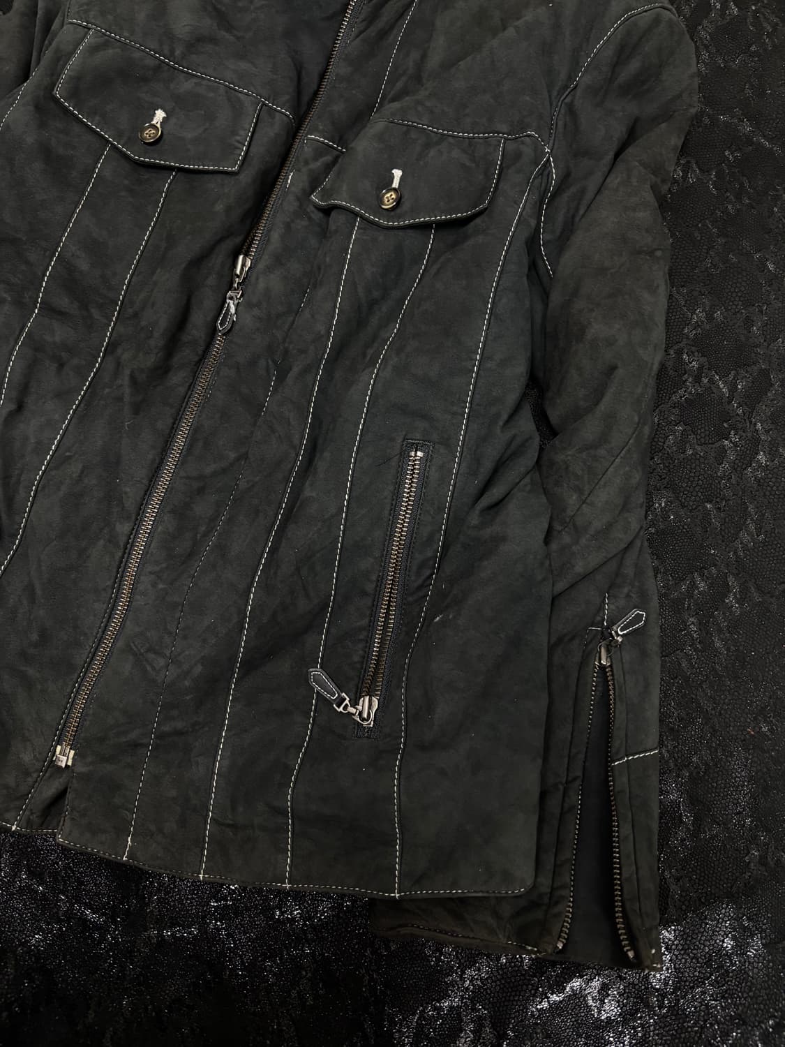 “Male&co” Grunge Charcoal Washed Jacket 상품이미지4