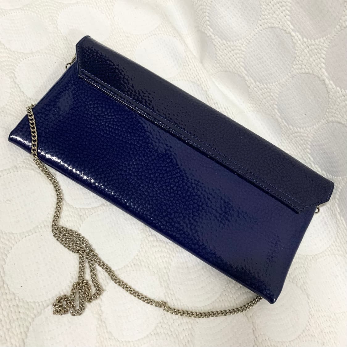 비비안 웨스트우드 블루 페이턴트 레더 엔벨로프 체인백 상품이미지4