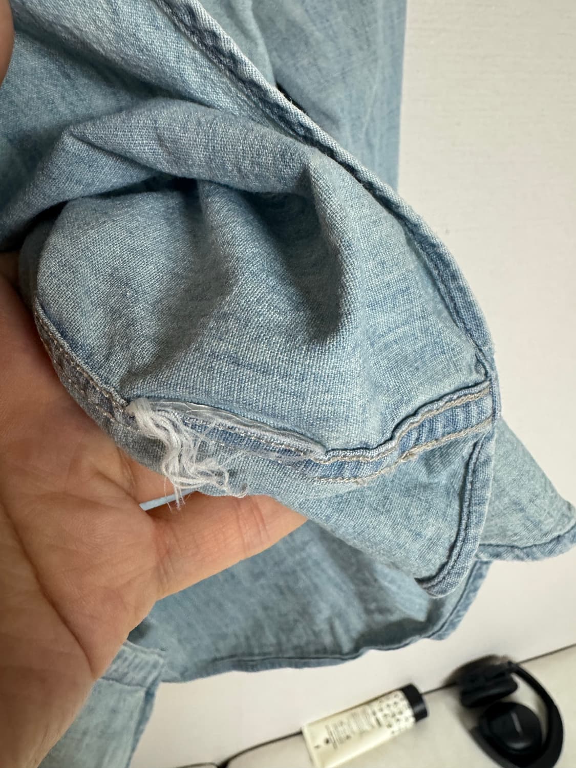 XL RRL 슬림 샴브레이 데님 웨스턴 셔츠 상품이미지6