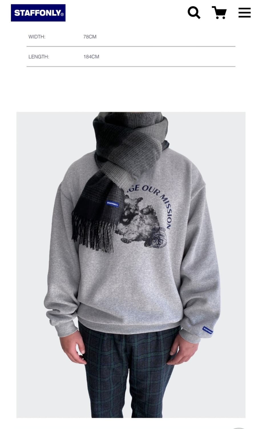 (새상품) 스텝온리 STEADY CHECKED MUFFLER  상품이미지3