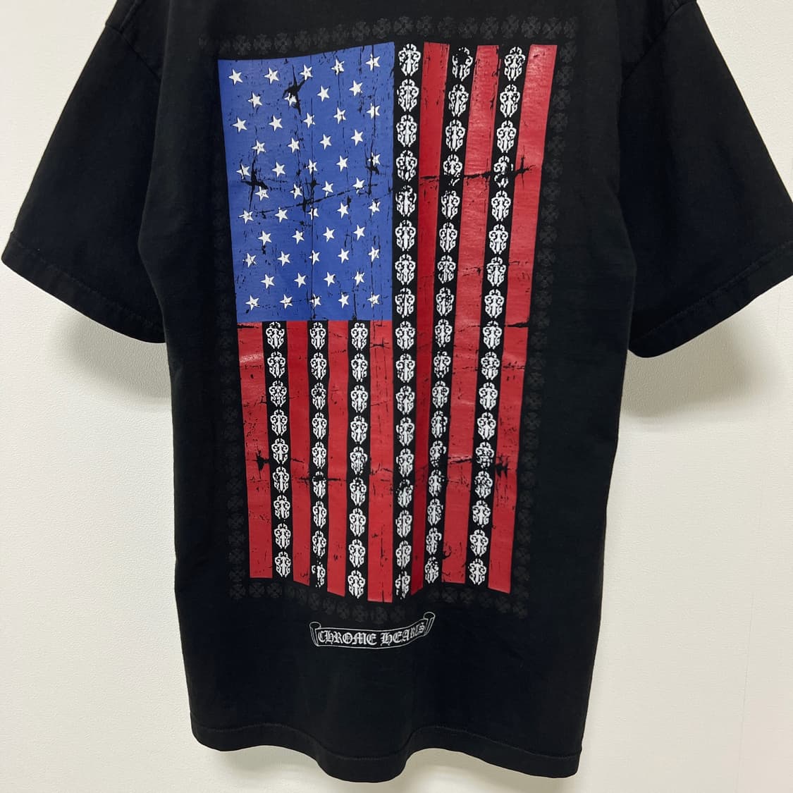 크롬하츠 아메리칸 플래그 성조기 대거 티셔츠 블랙 상품이미지4