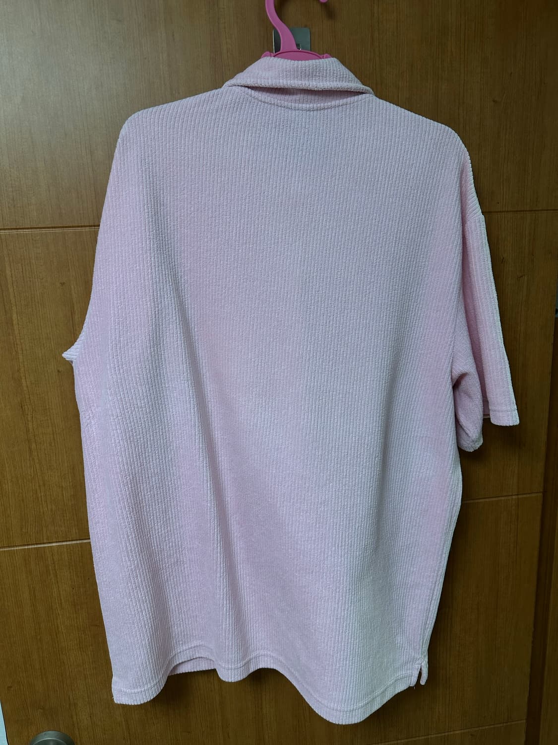 [L] H&M 수건 타월 카라티 폴로셔츠 핑크 상품이미지2