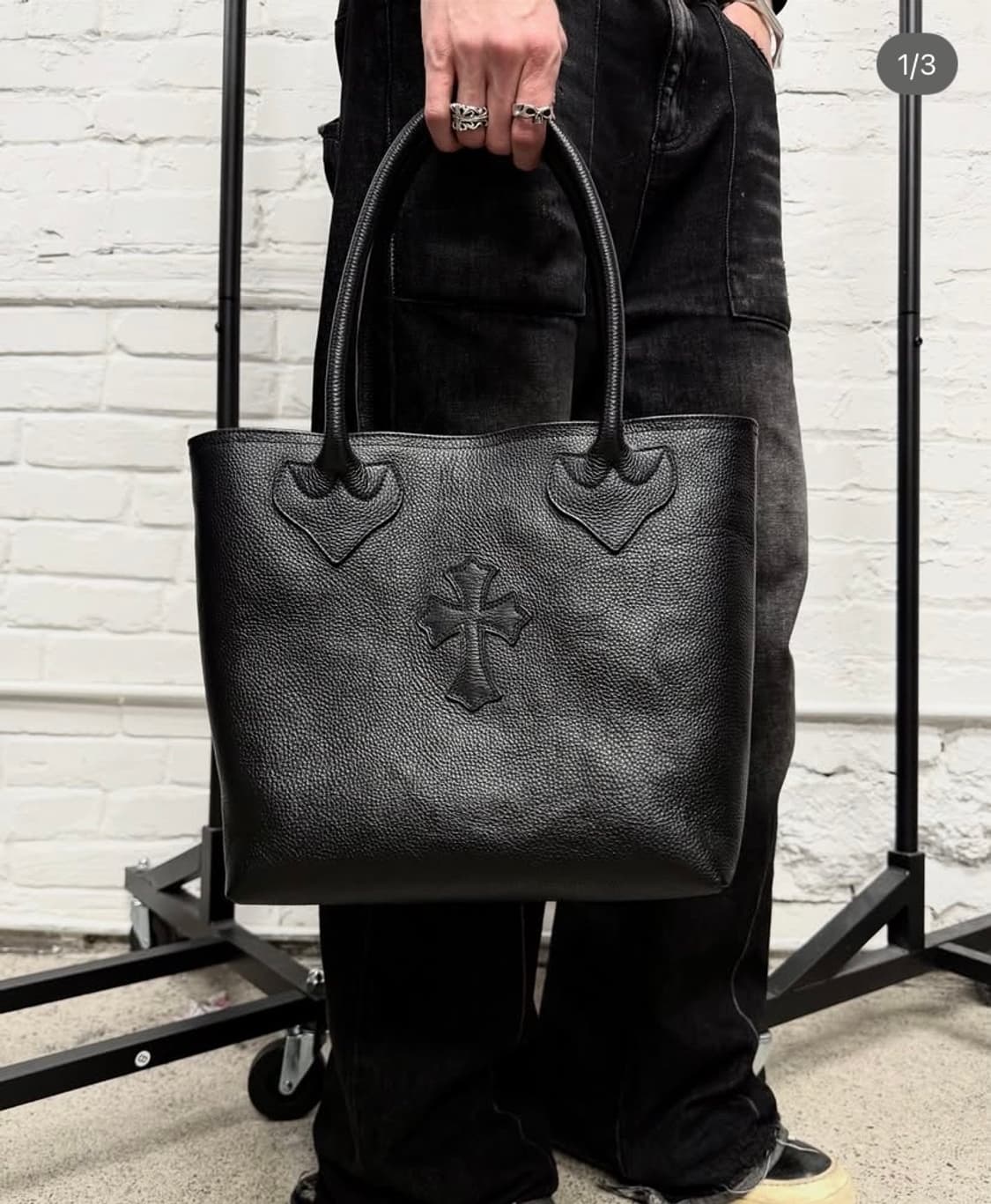 크롬하츠 크로스 패치 FS 레더 토트백 상품이미지1