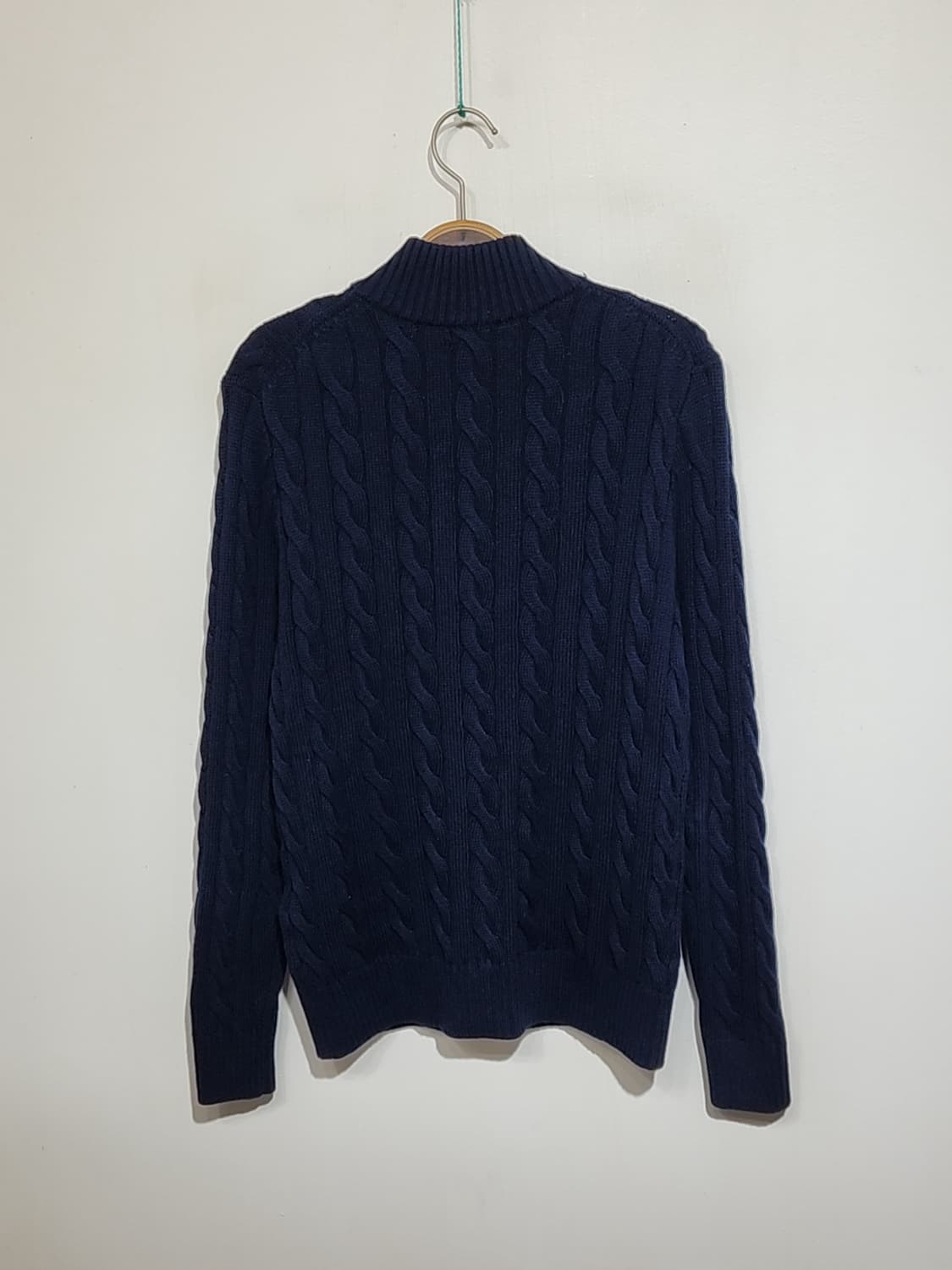 (S) 랄프로렌 폴로 꽈배기 니트 네이비 케이블 반집업 스웨터  상품이미지6