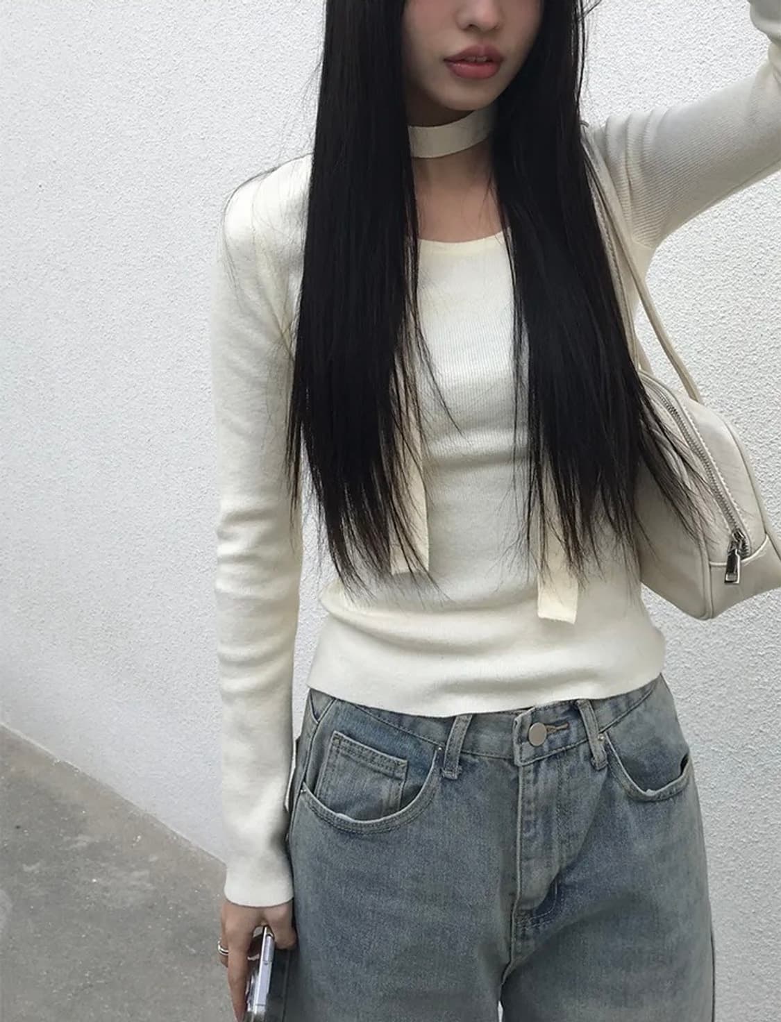 애니원모어 머플러 원오프 슬림 니트 세트 상품이미지2