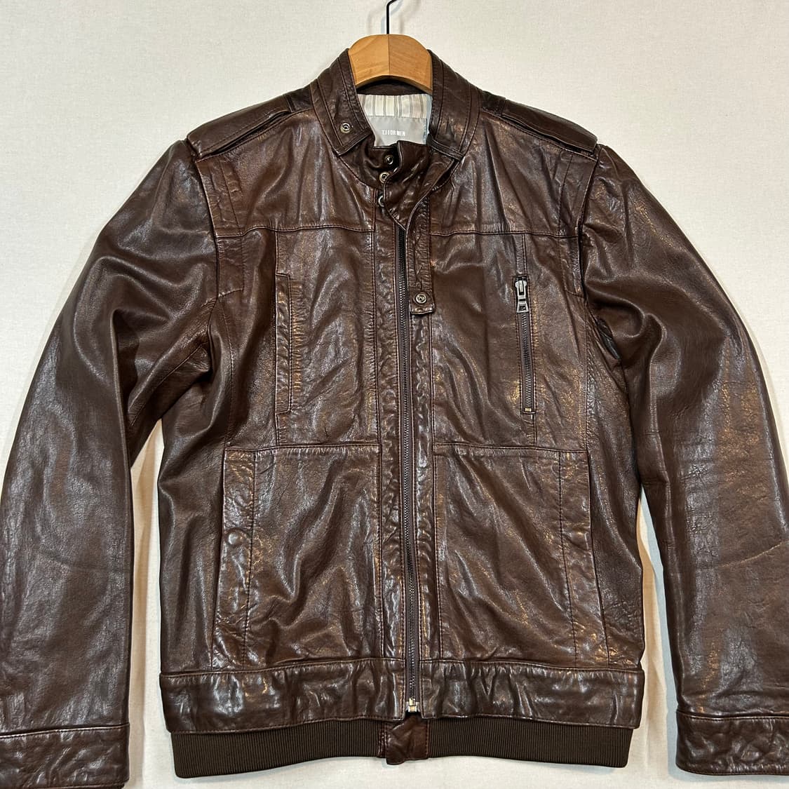 M) T.I FOR MEN 램스킨 레더 양가죽 자켓 브라운 상품이미지2