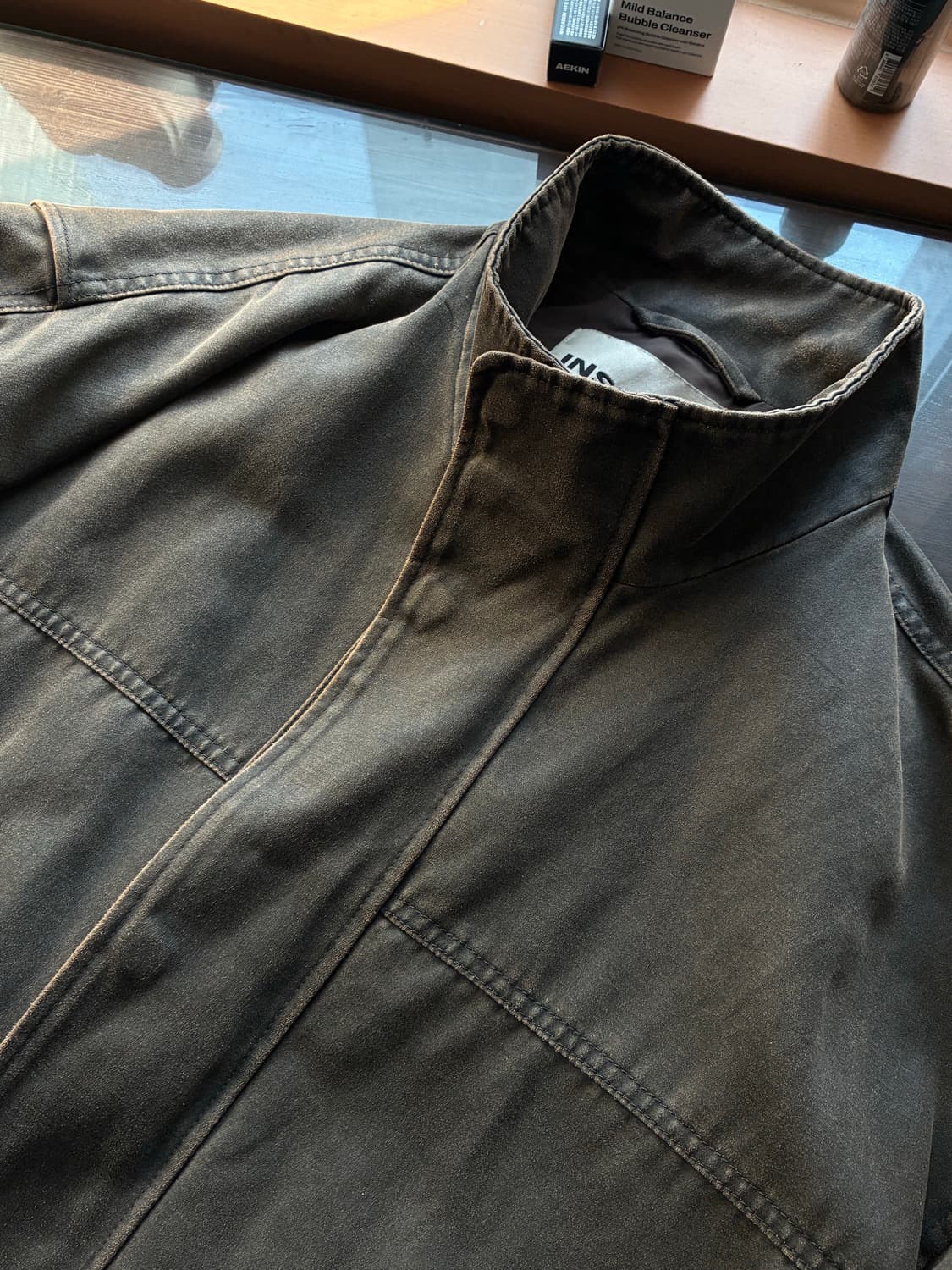 (M) 인사일런스 워시드 포우 레더 점퍼 자켓 BROWN 판매 상품이미지10