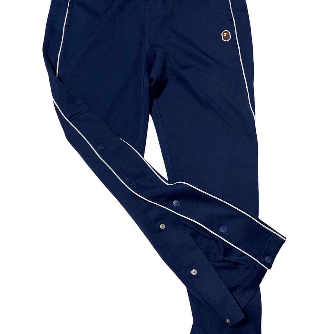 L) 베이프 헤드 로고 스냅 버튼 트랙 팬츠 네이비 상품이미지2