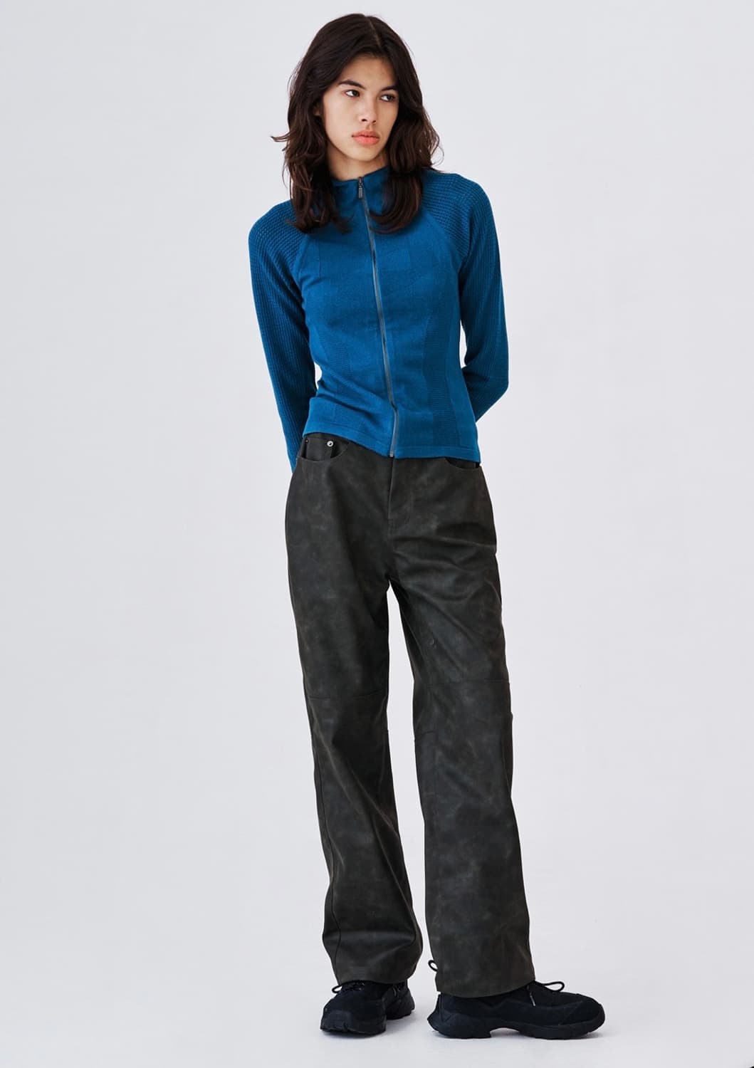 웰빙익스프레스 Sports Knit Hoodie Blue  상품이미지3