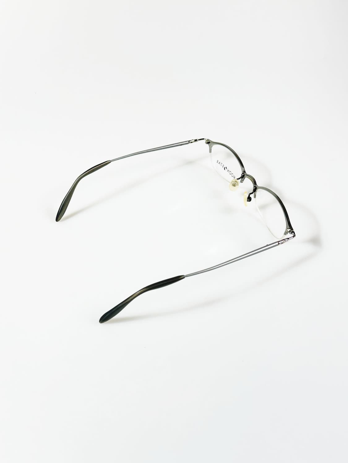 MOON STAR 실버 반무테 스퀘어 메탈 빈티지 안경 상품이미지4