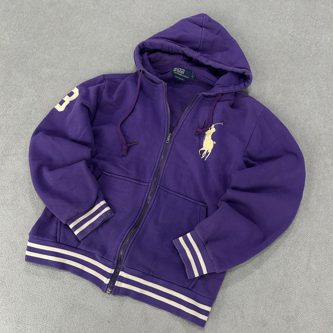 폴로 랄프로렌 퍼플 빅포니 후드집업 L 상품이미지1