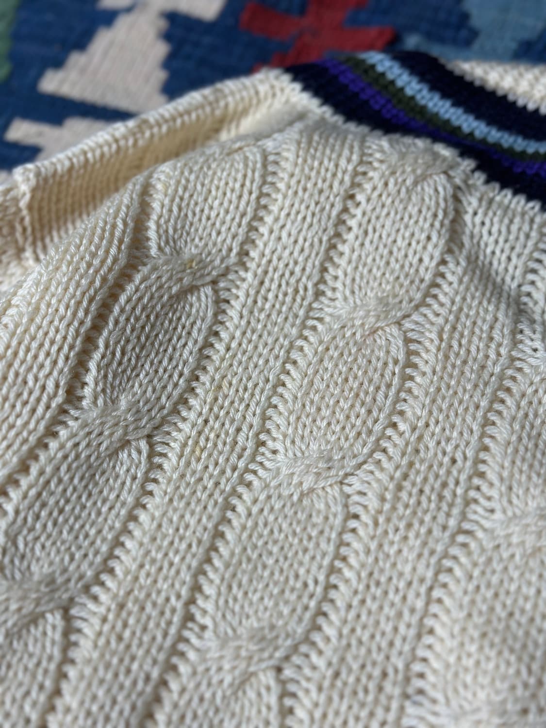 60s Vintage 브이넥 피셔맨 스웨터 상품이미지6