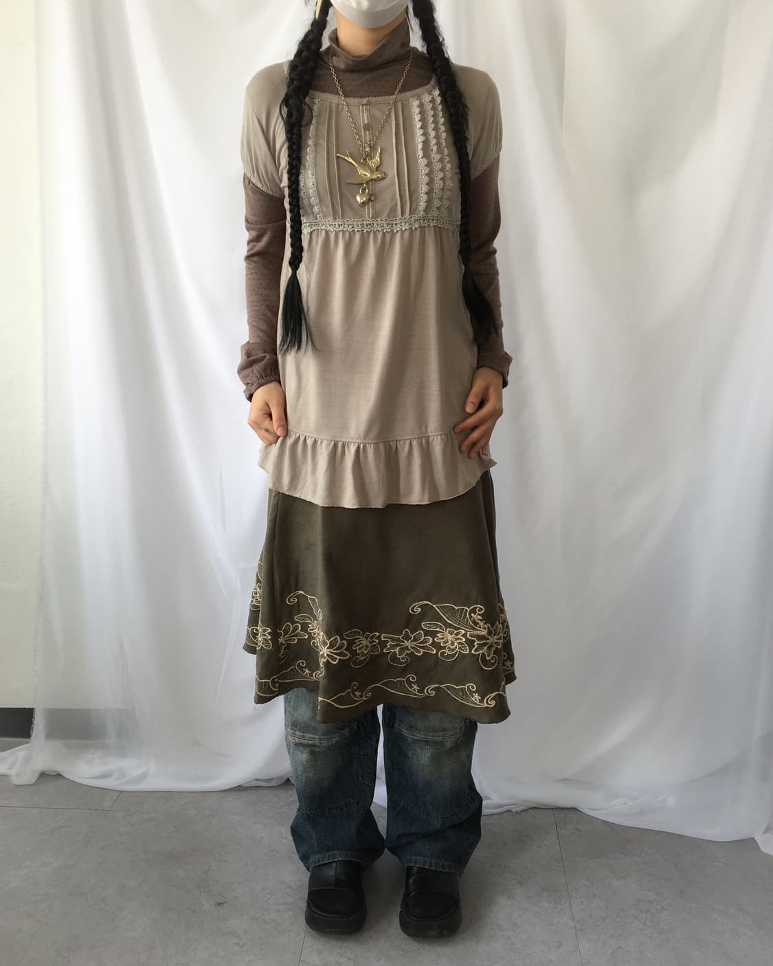 Layered high neck sleeve 상품이미지6