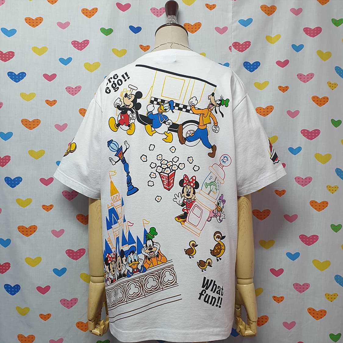 도쿄 디즈니 미키마우스 미니마우스 구피 캐릭터 프린팅 프린트 반팔티셔츠 상품이미지7
