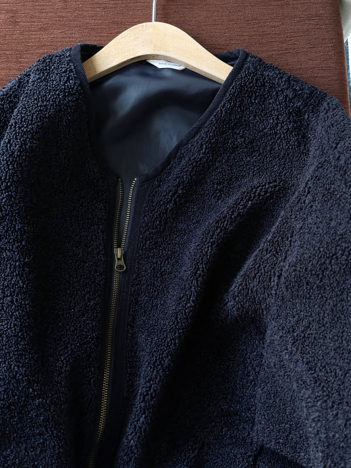 Design neck fleece wide blouson 상품이미지3