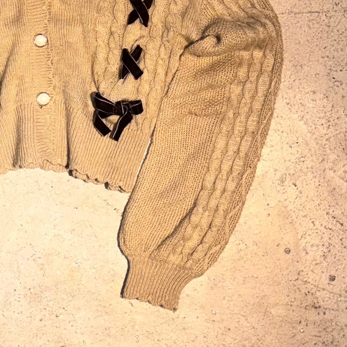 AXES FEMME 레이스업 리본 가디건 상품이미지3