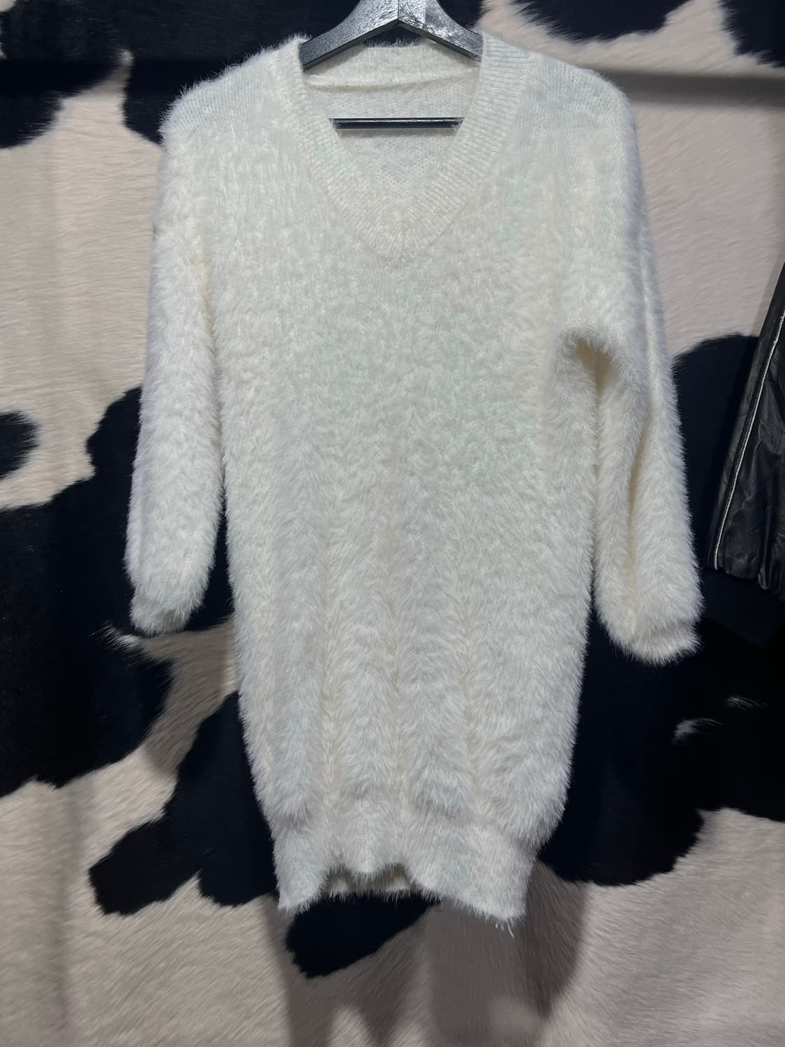 모헤어 화이트 니트 원피스 상품이미지2