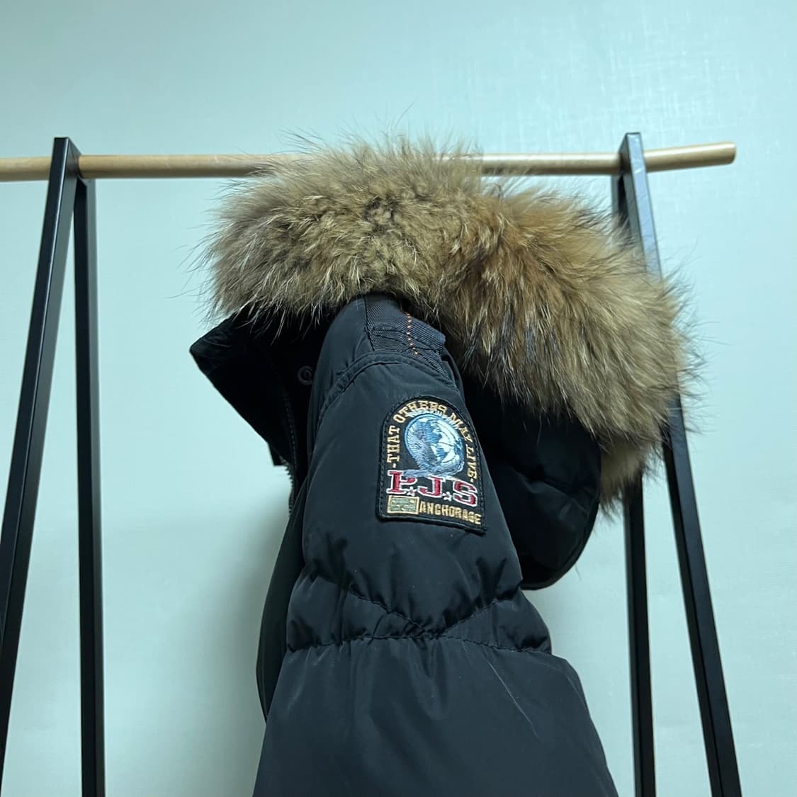 정품 S) 파라점퍼스 라이트 롱베어 블랙 롱 패딩 상품이미지3