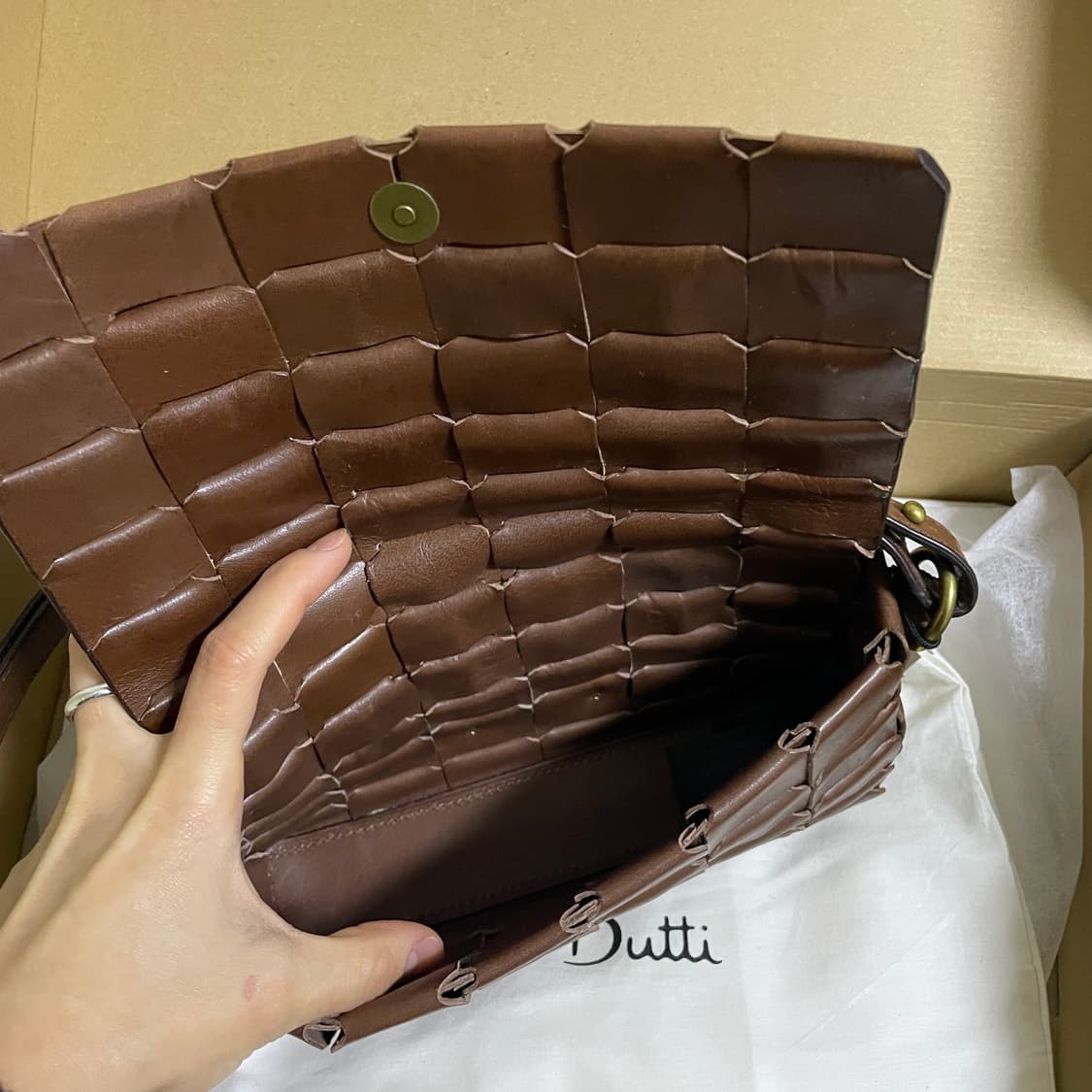 [새상품] 마시모두띠 브라운 소가죽 미니 크로스백 상품이미지5