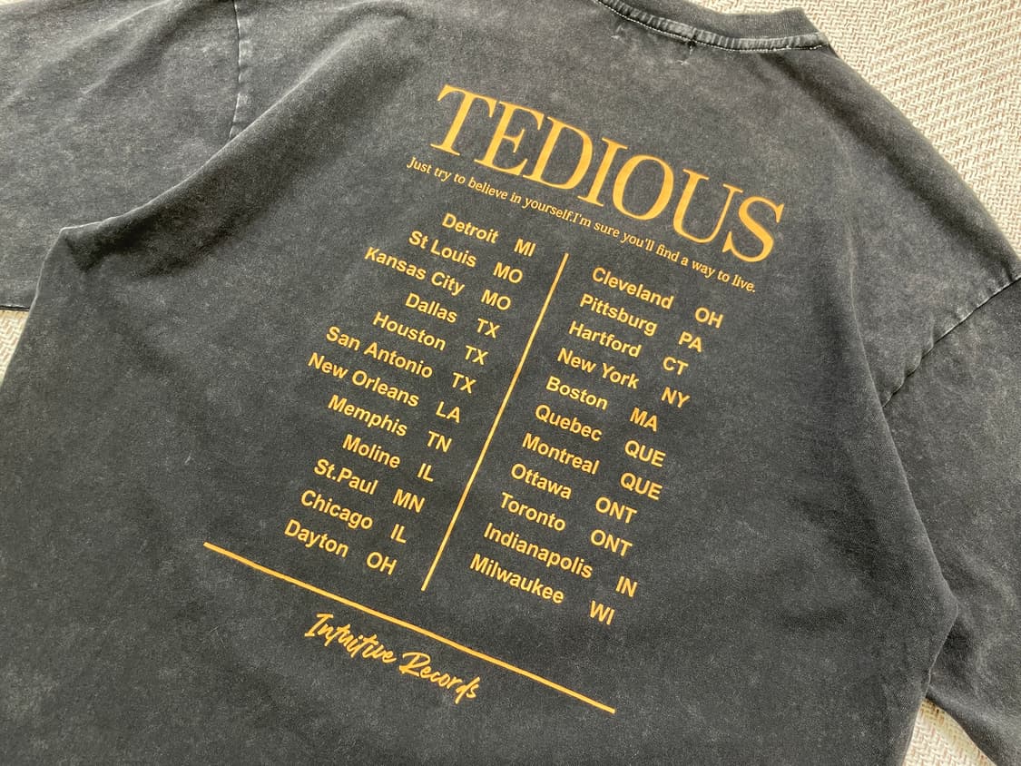 빈티지 TEDIOUS 투어 밴드 반팔티셔츠  J04337 상품이미지2