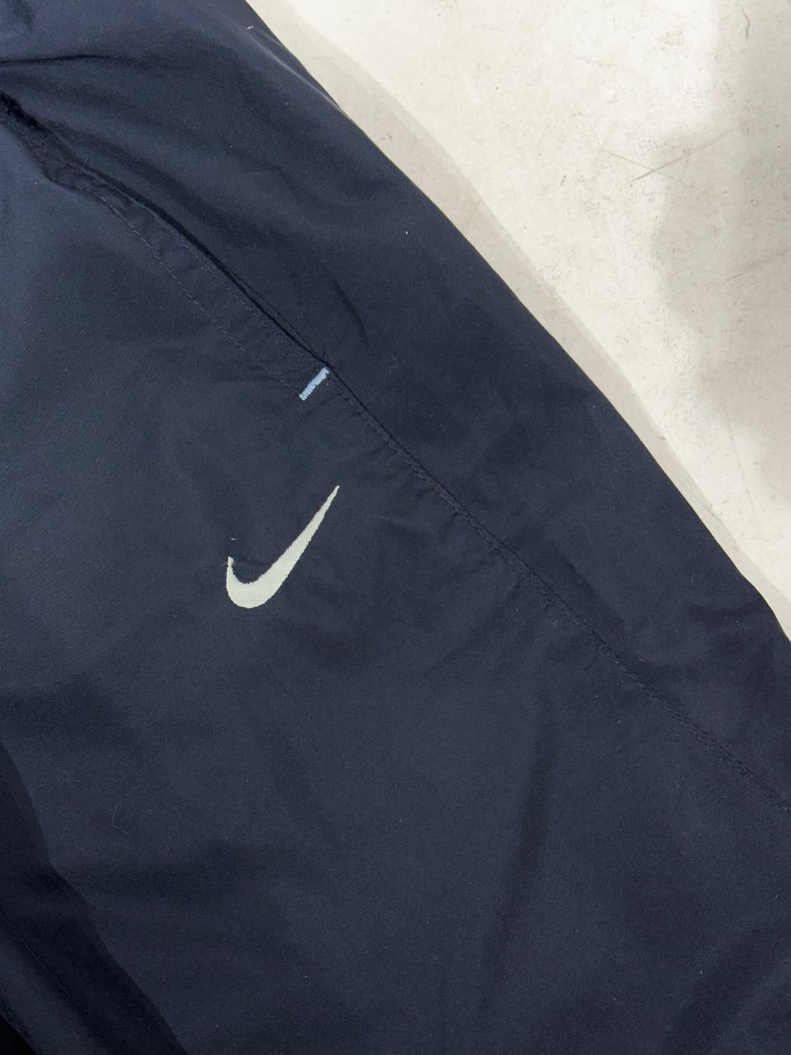 나이키 네이비 화이트 스몰 로고 와이드 트랙 팬츠 S 상품이미지6