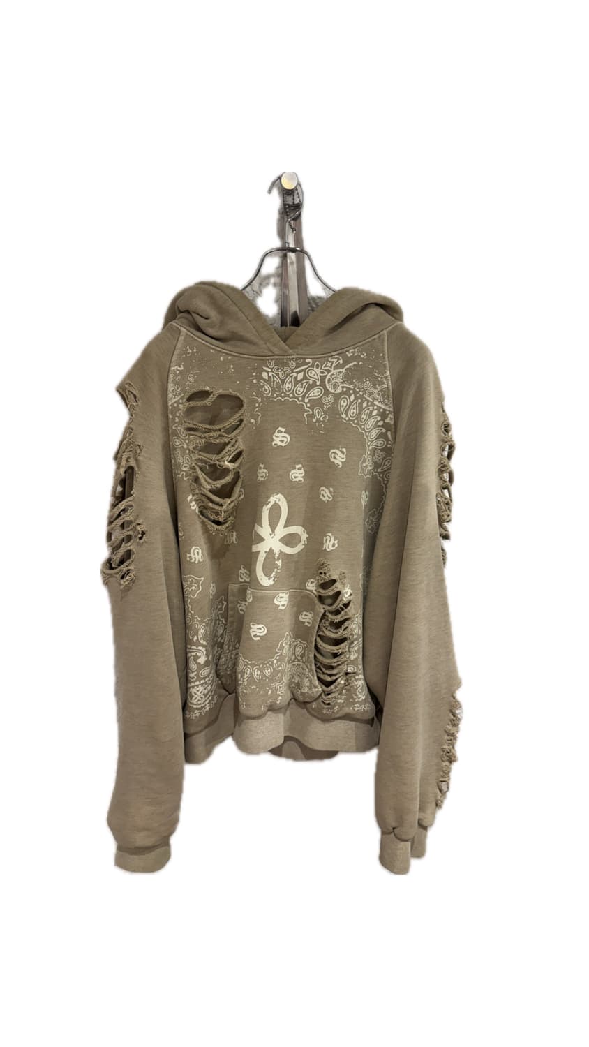 Surgrey paisley destroyed hoodie 상품이미지1