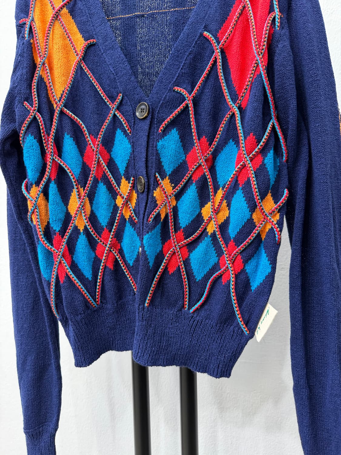 정품) 앤더슨벨 아가일 여성 니트 가디건 S  상품이미지3