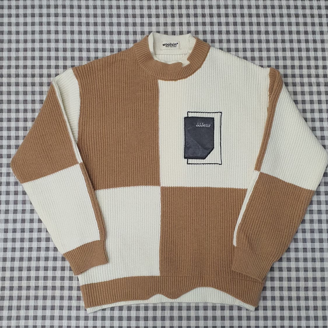 배색 니트 스웨터 남자95~100 상품이미지2