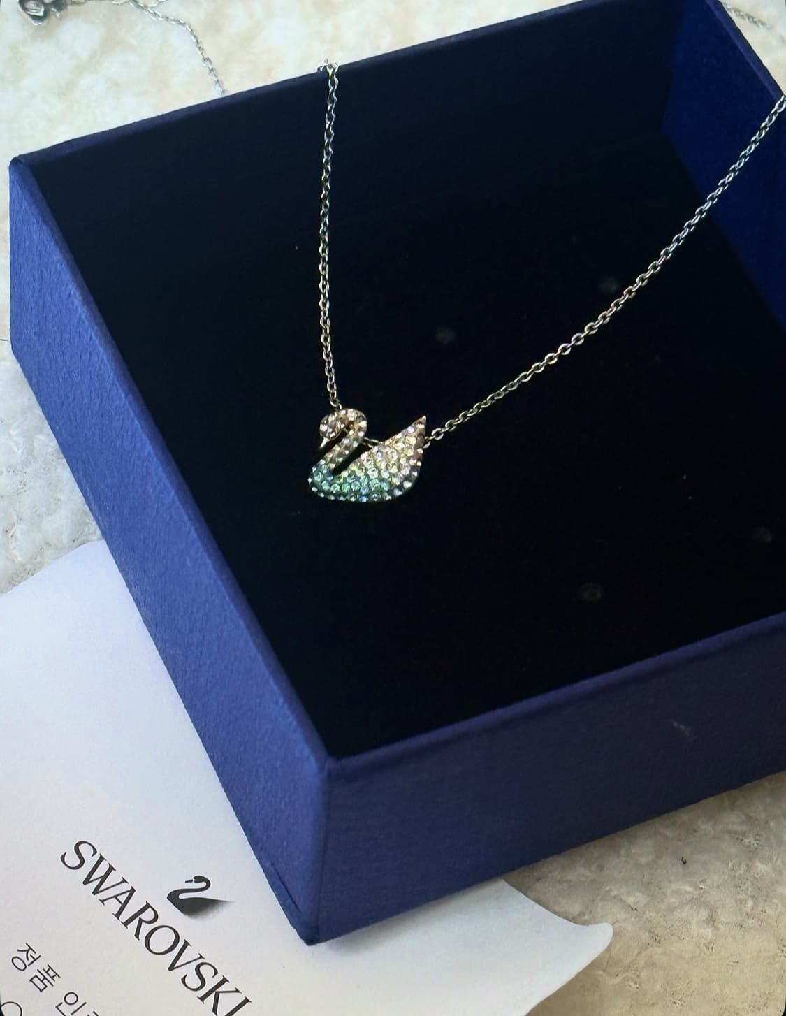 스와로브스키 백조 목걸이 블루스완 상품이미지1
