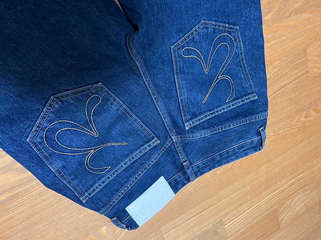 실사첨부)글로니 hannah jeans 팬츠 xs 미드블루 상품이미지5