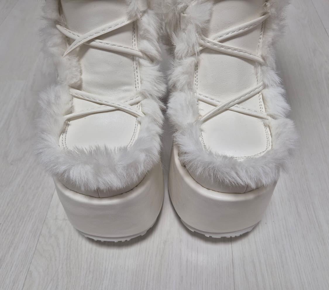 데모니아 카멜311 화이트 퍼 니하이 롱 부츠 240 상품이미지3