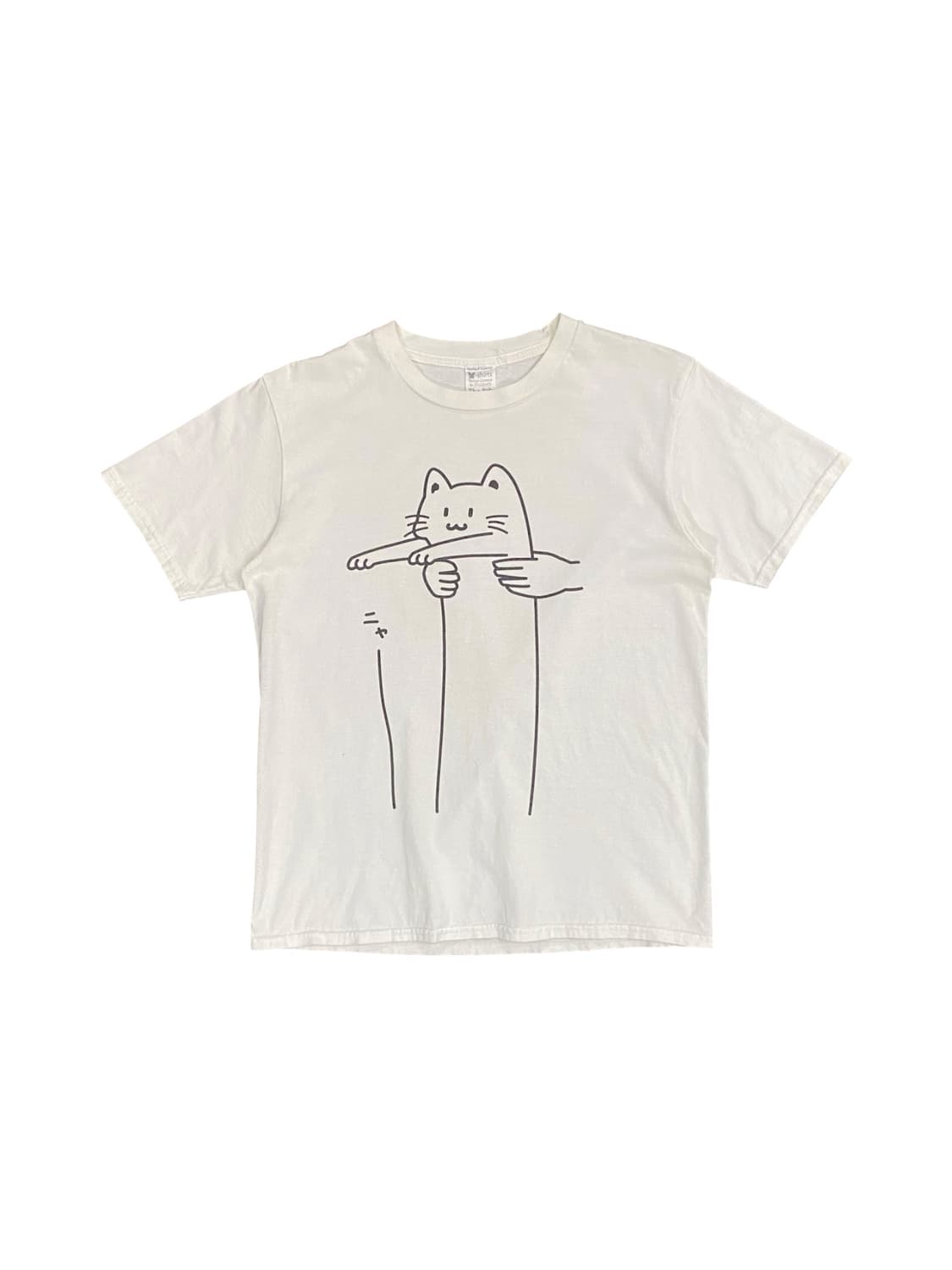 Japanese vtg 고양이 프린팅 반팔 티셔츠 상품이미지1