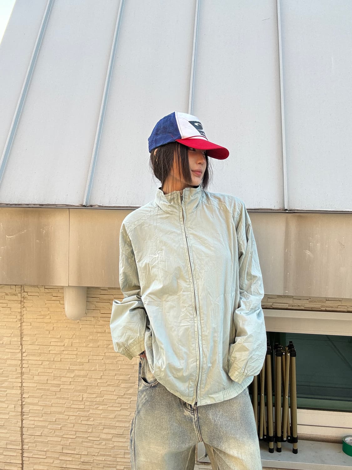 90s NIKE 올드스쿨 하이넥 집업 바람막이 상품이미지1