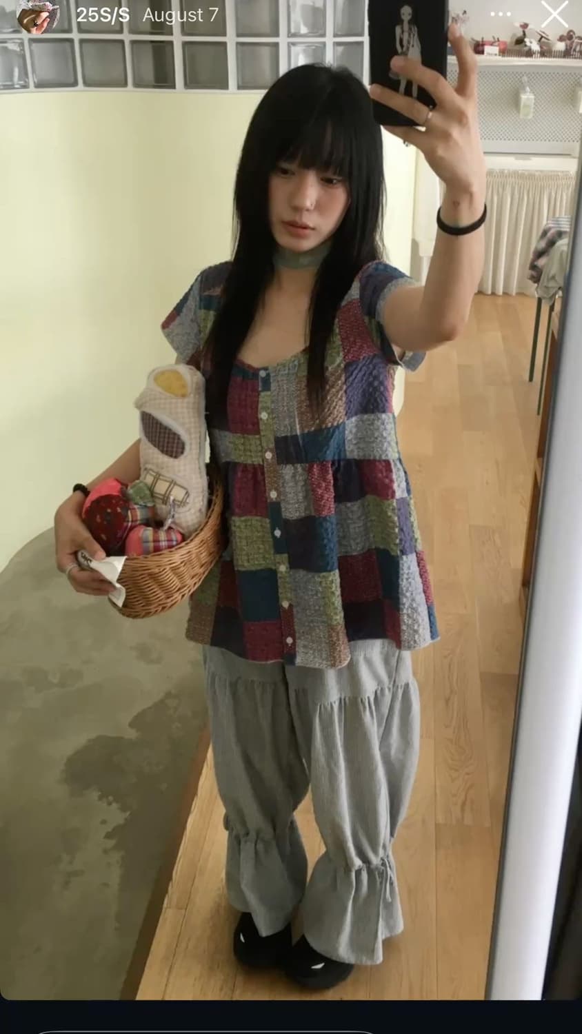 코이세이오 셔링 러프 팬츠 스트라이프 상품이미지2