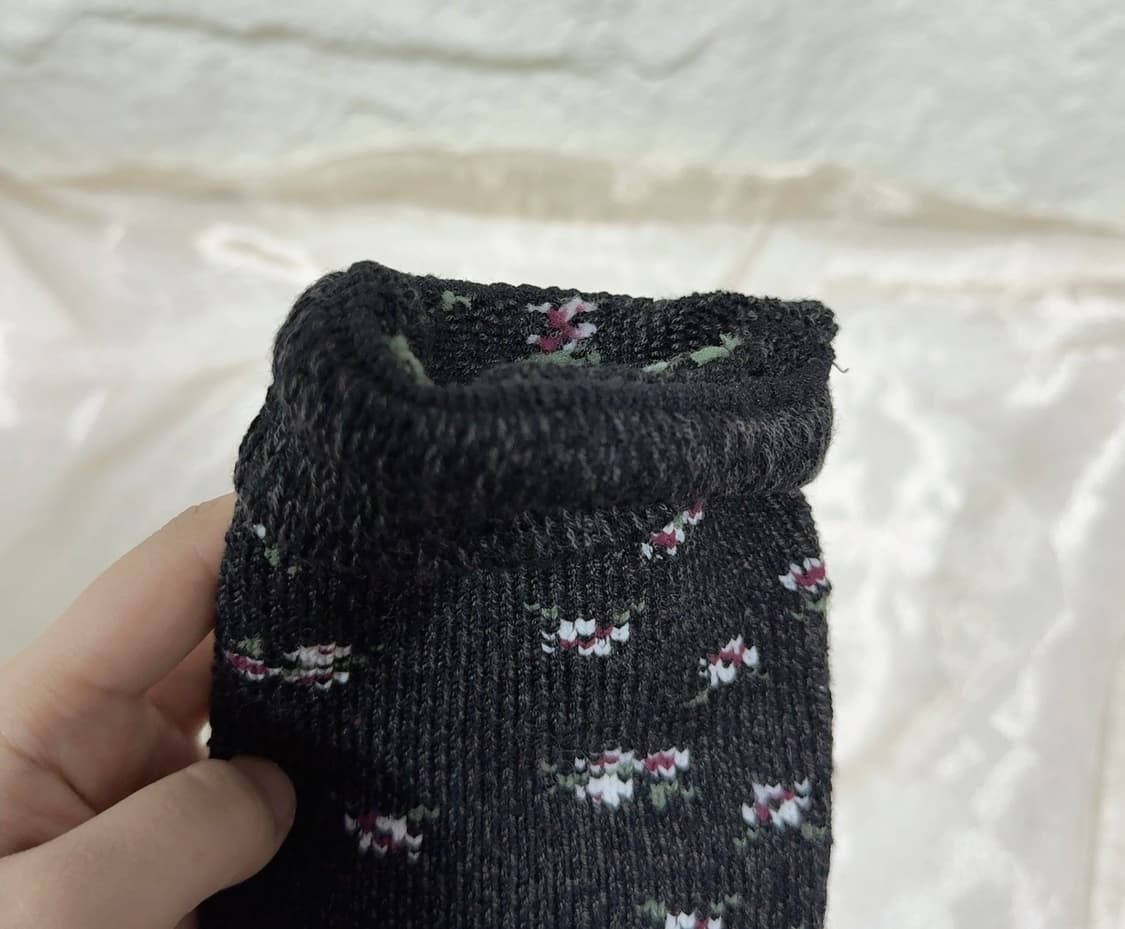 빈티지 블랙 꽃 무늬 니트 발토시 레그워머 상품이미지2