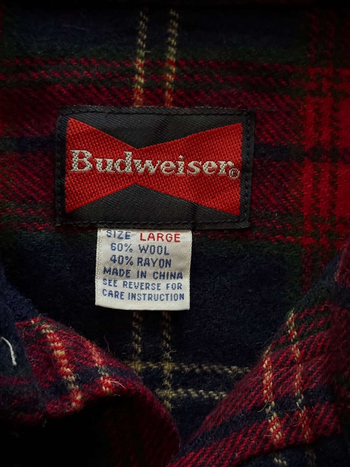 Budweiser rayon wool Flannel check shirt 상품이미지10
