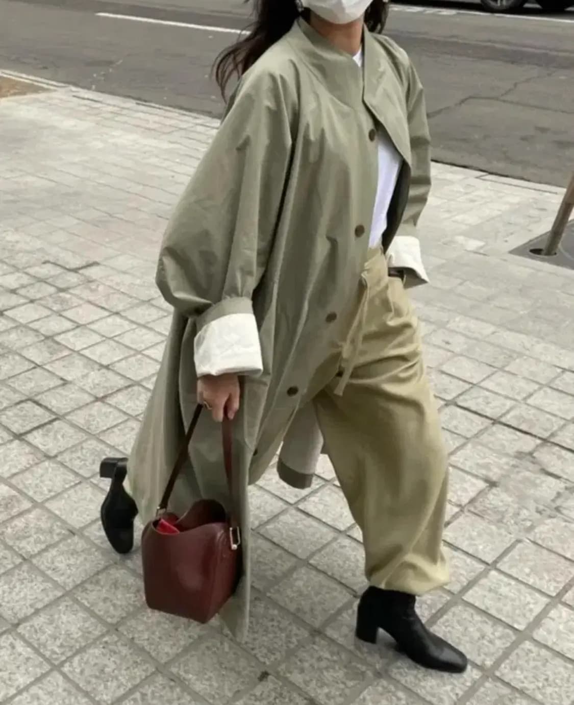 에토스 카키 트렌치코트 ETHOS 상품이미지6