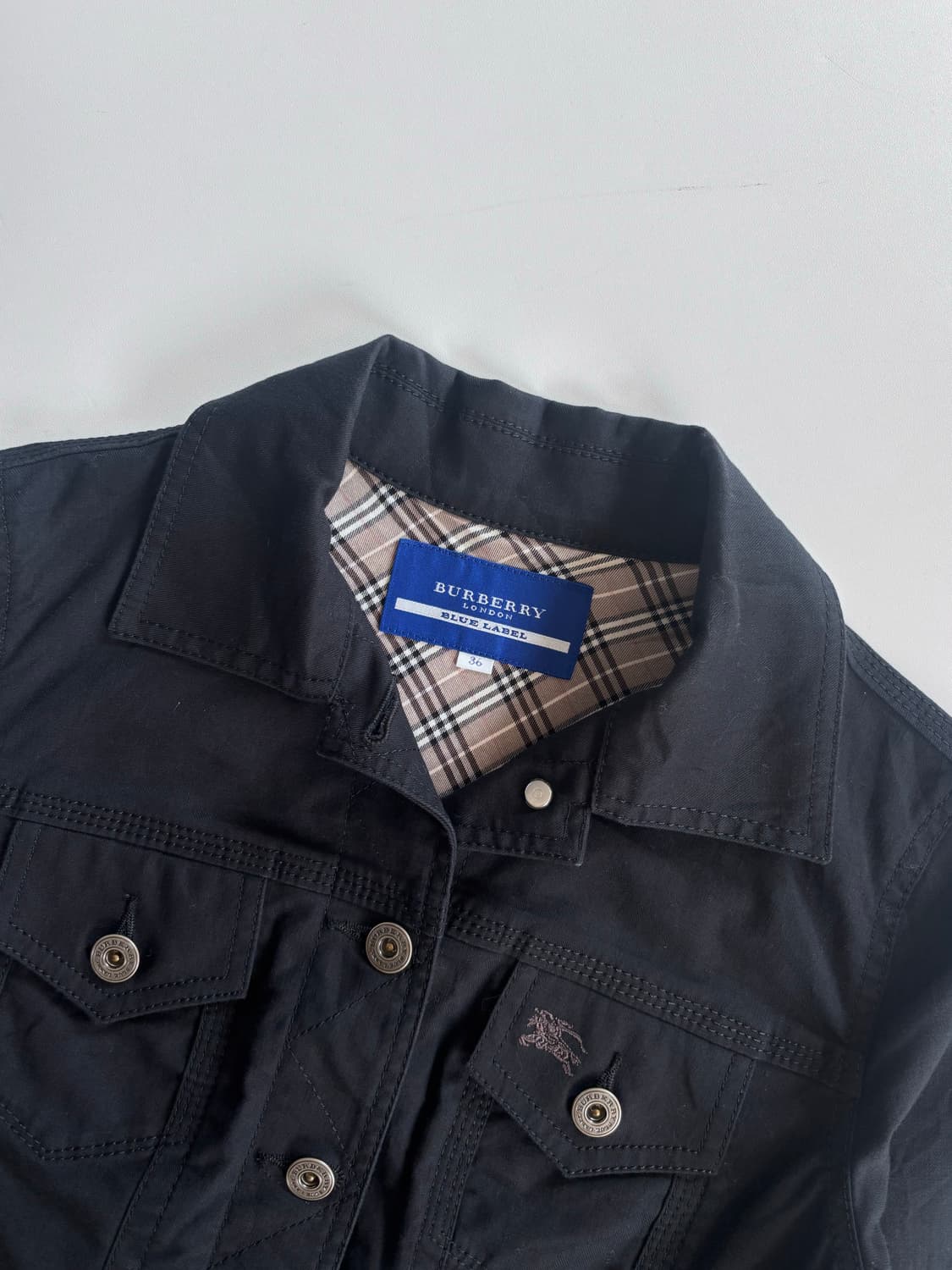 Burberry 버버리 블루라벨 블랙 크롭 코튼 자켓 상품이미지7